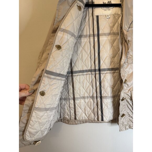 NEW Coach Utility Lightweight Quilted Softshell Jacket Tan Women's Size S [jb] - Picture 3 of 9